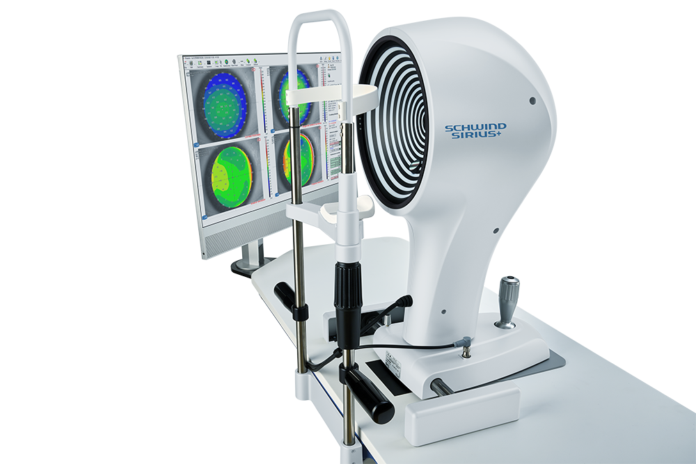 La combinaison d'une caméra Scheimpflug 3D et d'une topographe Placido fournit des informations très précises sur l'ensemble du segment antérieur de l'œil.